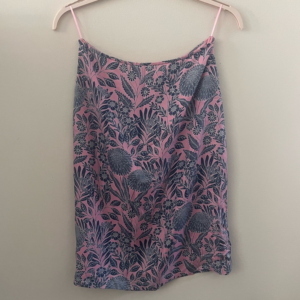 J. Crew Pink & Blue Floral Pencil Skirt
